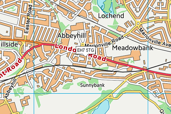 EH7 5TG map - OS VectorMap District (Ordnance Survey)