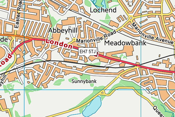 EH7 5TJ map - OS VectorMap District (Ordnance Survey)