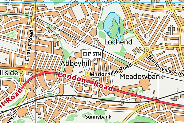 EH7 5TN map - OS VectorMap District (Ordnance Survey)