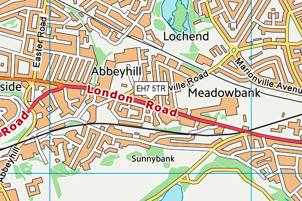 EH7 5TR map - OS VectorMap District (Ordnance Survey)