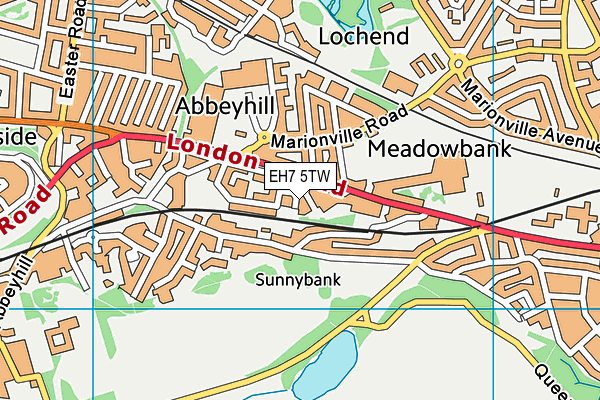 EH7 5TW map - OS VectorMap District (Ordnance Survey)