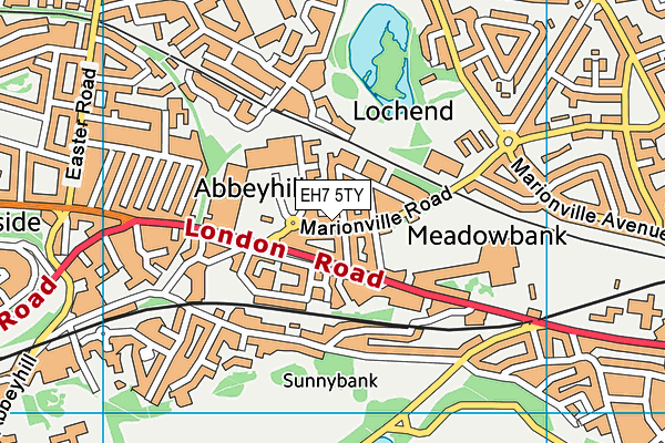 EH7 5TY map - OS VectorMap District (Ordnance Survey)