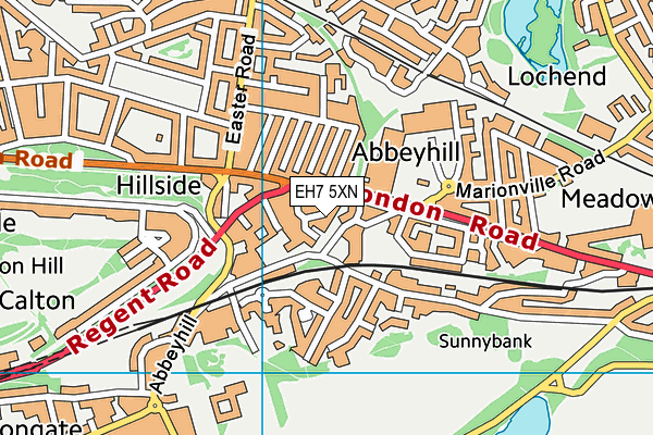 EH7 5XN map - OS VectorMap District (Ordnance Survey)