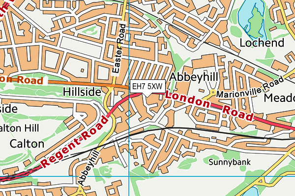 EH7 5XW map - OS VectorMap District (Ordnance Survey)