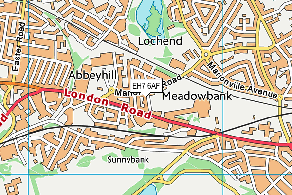 EH7 6AF map - OS VectorMap District (Ordnance Survey)