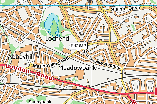 EH7 6AP map - OS VectorMap District (Ordnance Survey)