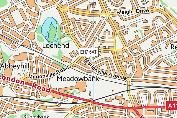 EH7 6AT map - OS VectorMap District (Ordnance Survey)