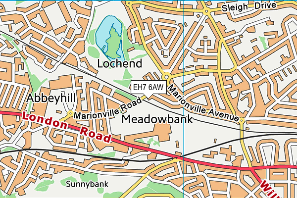 EH7 6AW map - OS VectorMap District (Ordnance Survey)