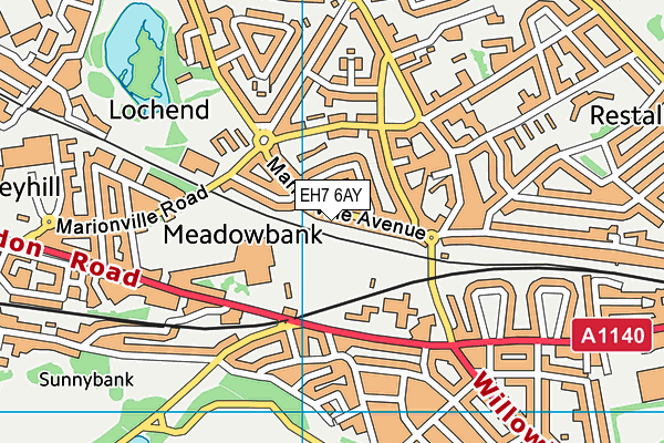 EH7 6AY map - OS VectorMap District (Ordnance Survey)