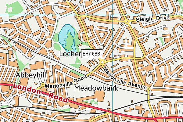 EH7 6BB map - OS VectorMap District (Ordnance Survey)