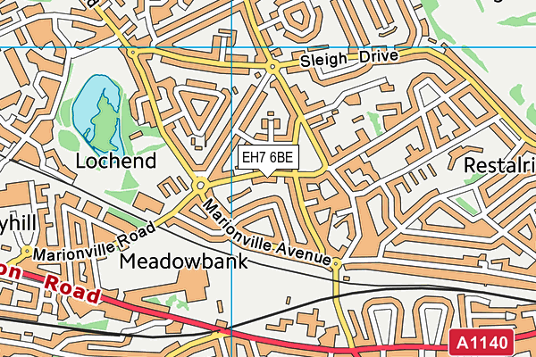 EH7 6BE map - OS VectorMap District (Ordnance Survey)