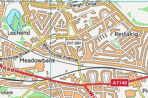 EH7 6BH map - OS VectorMap District (Ordnance Survey)