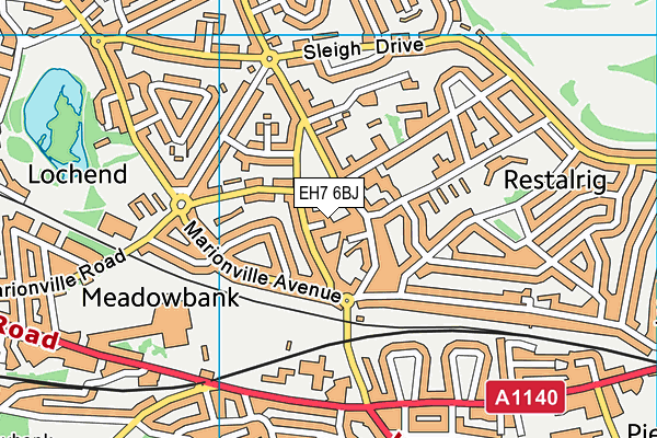 EH7 6BJ map - OS VectorMap District (Ordnance Survey)