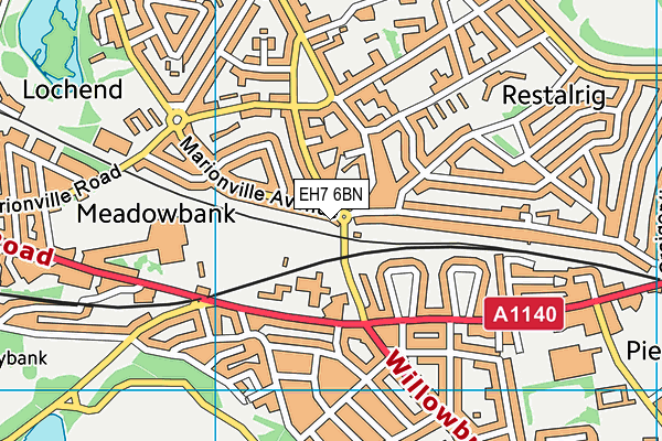 EH7 6BN map - OS VectorMap District (Ordnance Survey)