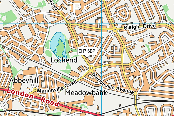 EH7 6BP map - OS VectorMap District (Ordnance Survey)