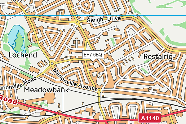 EH7 6BQ map - OS VectorMap District (Ordnance Survey)