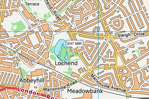 EH7 6BR map - OS VectorMap District (Ordnance Survey)