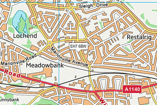 EH7 6BW map - OS VectorMap District (Ordnance Survey)