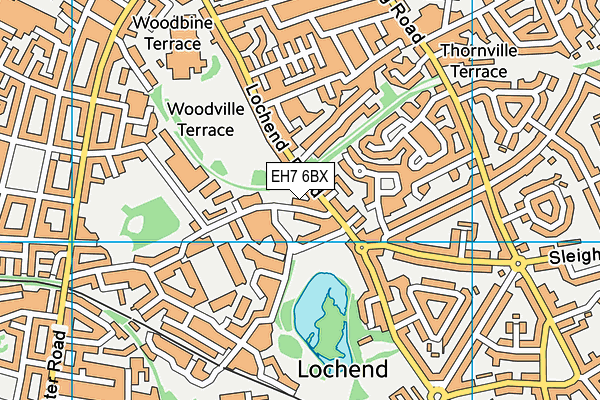 EH7 6BX map - OS VectorMap District (Ordnance Survey)