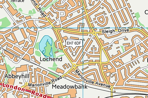 EH7 6DF map - OS VectorMap District (Ordnance Survey)