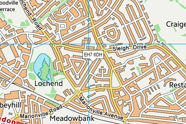 EH7 6DH map - OS VectorMap District (Ordnance Survey)