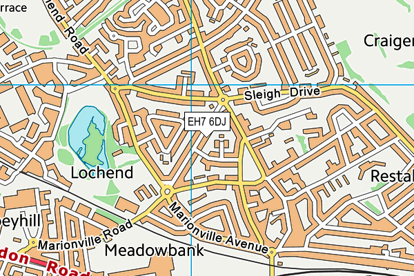 EH7 6DJ map - OS VectorMap District (Ordnance Survey)