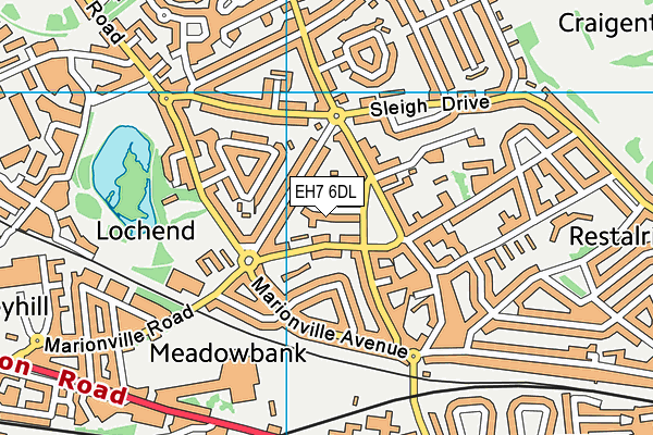 EH7 6DL map - OS VectorMap District (Ordnance Survey)