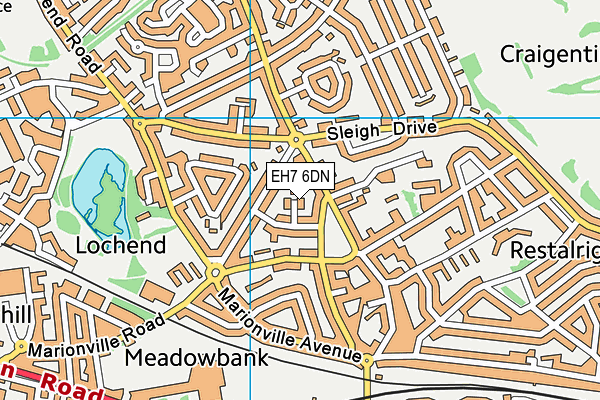 EH7 6DN map - OS VectorMap District (Ordnance Survey)