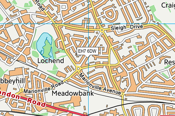 EH7 6DW map - OS VectorMap District (Ordnance Survey)