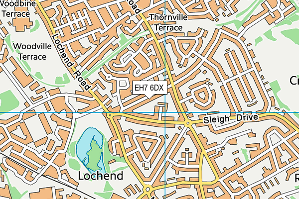 EH7 6DX map - OS VectorMap District (Ordnance Survey)