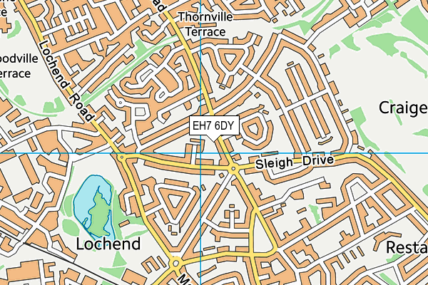EH7 6DY map - OS VectorMap District (Ordnance Survey)