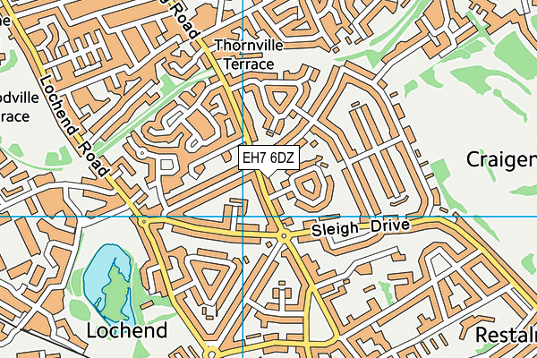 EH7 6DZ map - OS VectorMap District (Ordnance Survey)