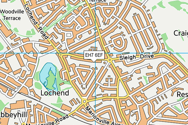 EH7 6EF map - OS VectorMap District (Ordnance Survey)