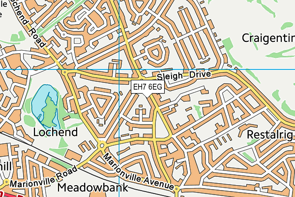 EH7 6EG map - OS VectorMap District (Ordnance Survey)