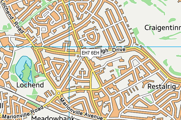 EH7 6EH map - OS VectorMap District (Ordnance Survey)