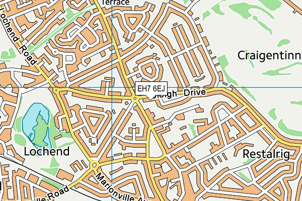 EH7 6EJ map - OS VectorMap District (Ordnance Survey)