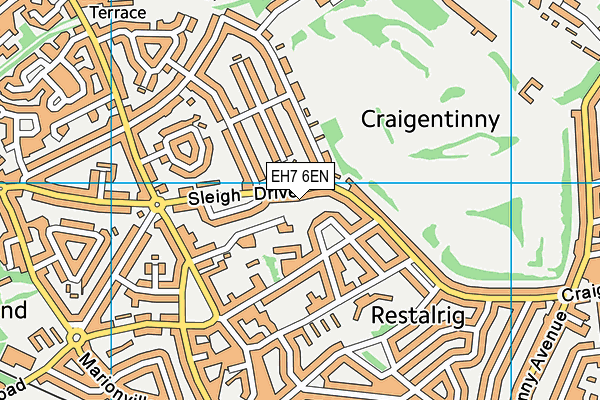 EH7 6EN map - OS VectorMap District (Ordnance Survey)