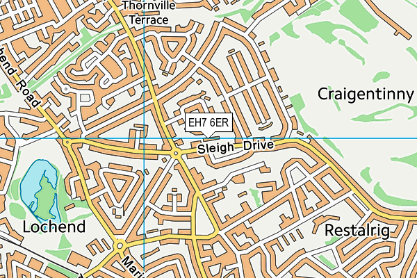 EH7 6ER map - OS VectorMap District (Ordnance Survey)