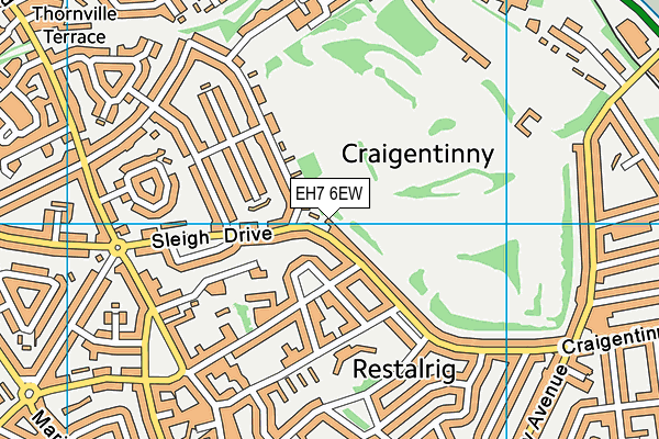 EH7 6EW map - OS VectorMap District (Ordnance Survey)