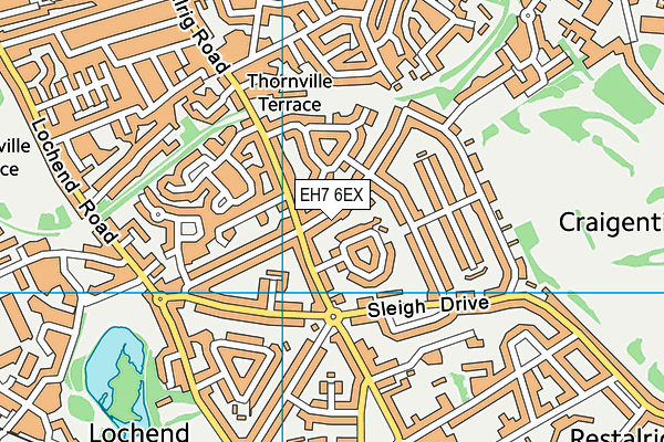 EH7 6EX map - OS VectorMap District (Ordnance Survey)
