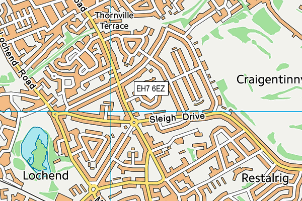 EH7 6EZ map - OS VectorMap District (Ordnance Survey)