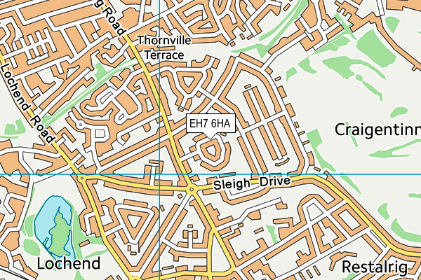 EH7 6HA map - OS VectorMap District (Ordnance Survey)