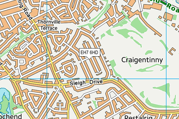 EH7 6HD map - OS VectorMap District (Ordnance Survey)