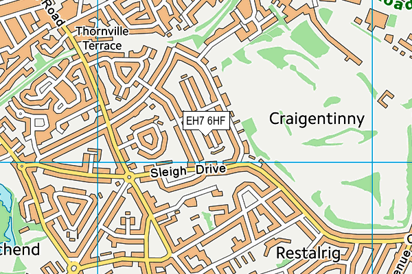 EH7 6HF map - OS VectorMap District (Ordnance Survey)