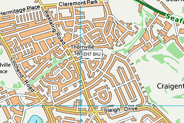 EH7 6HJ map - OS VectorMap District (Ordnance Survey)