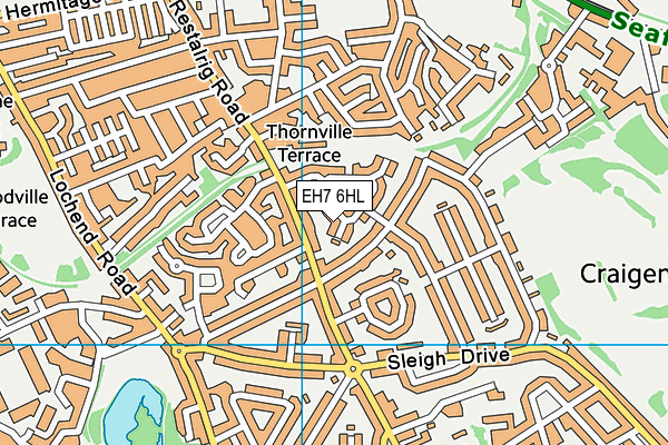 EH7 6HL map - OS VectorMap District (Ordnance Survey)