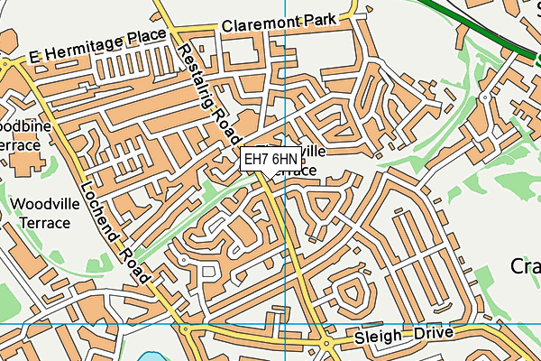 EH7 6HN map - OS VectorMap District (Ordnance Survey)