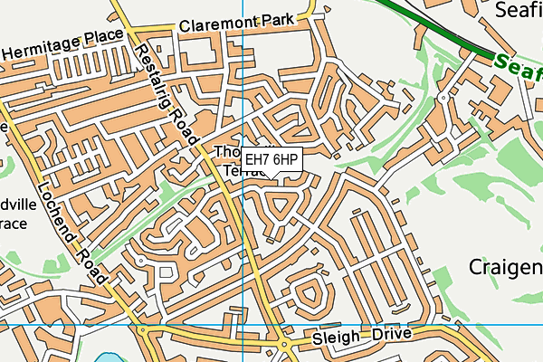 EH7 6HP map - OS VectorMap District (Ordnance Survey)