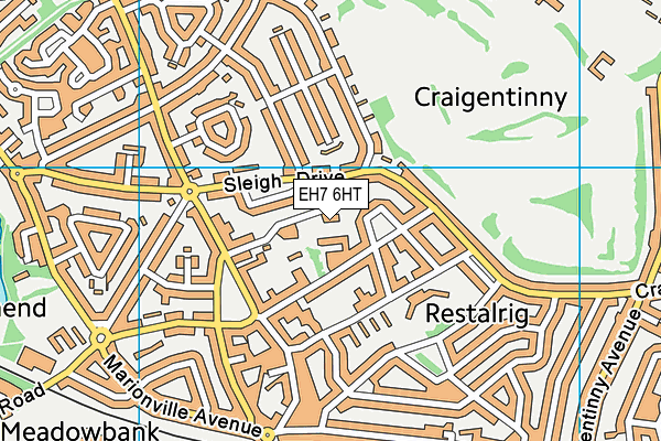 EH7 6HT map - OS VectorMap District (Ordnance Survey)