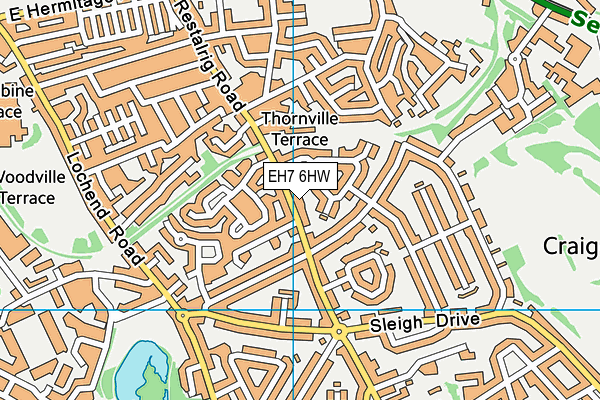 EH7 6HW map - OS VectorMap District (Ordnance Survey)